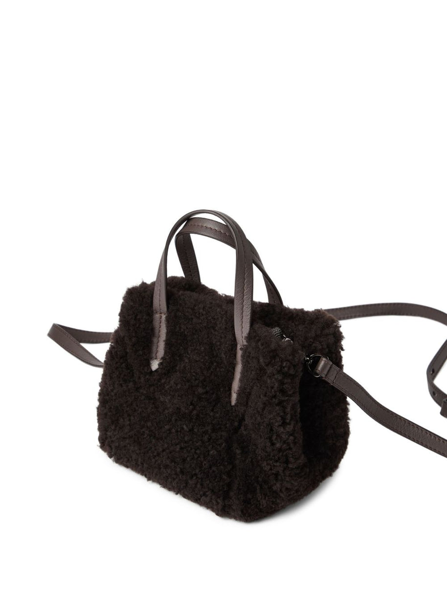 Brunello Cucinelli Shearling Shopping Bag - Brown