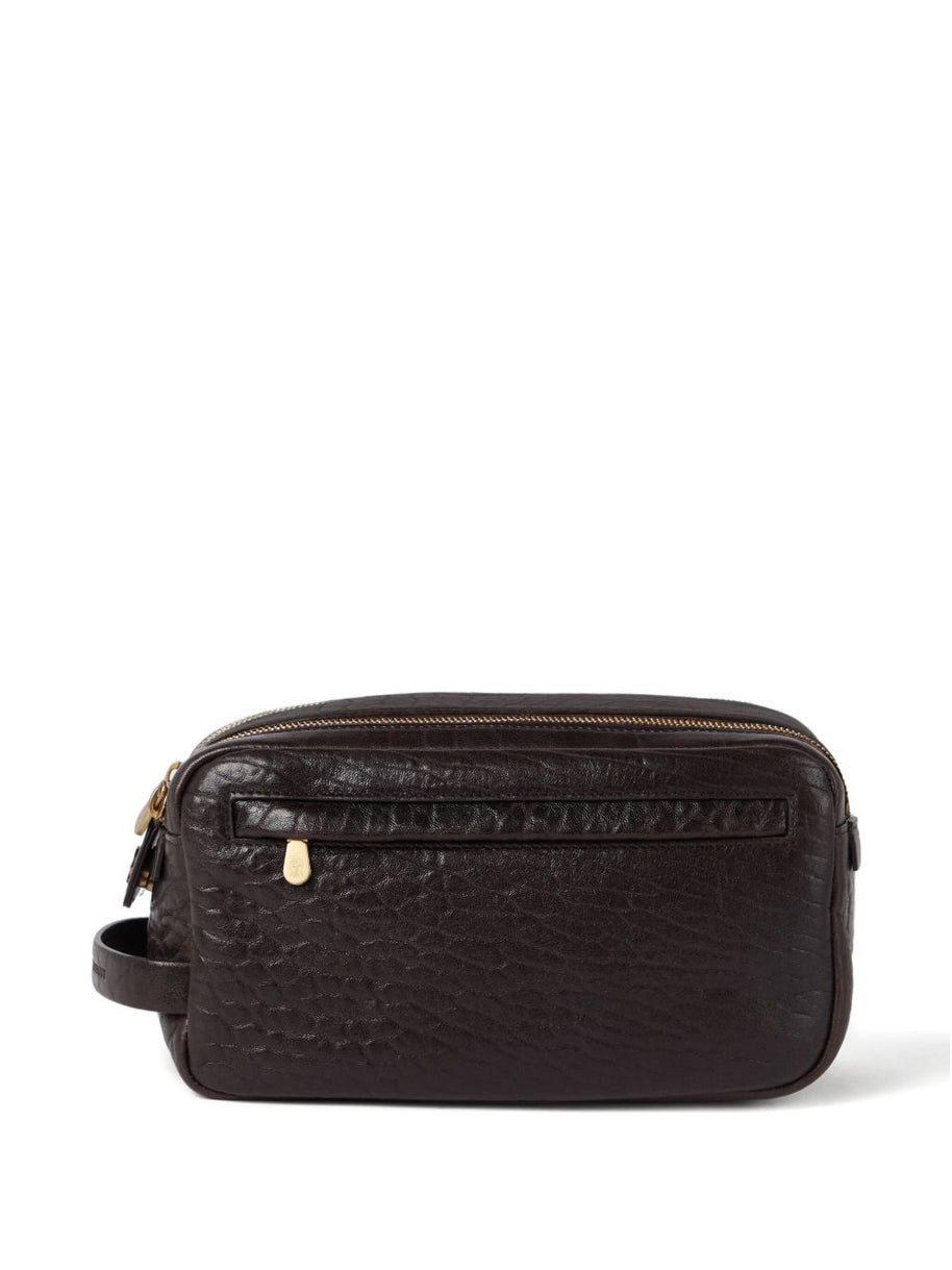 Brunello Cucinelli Textured Grain Leather Beauty Case With Double Zip