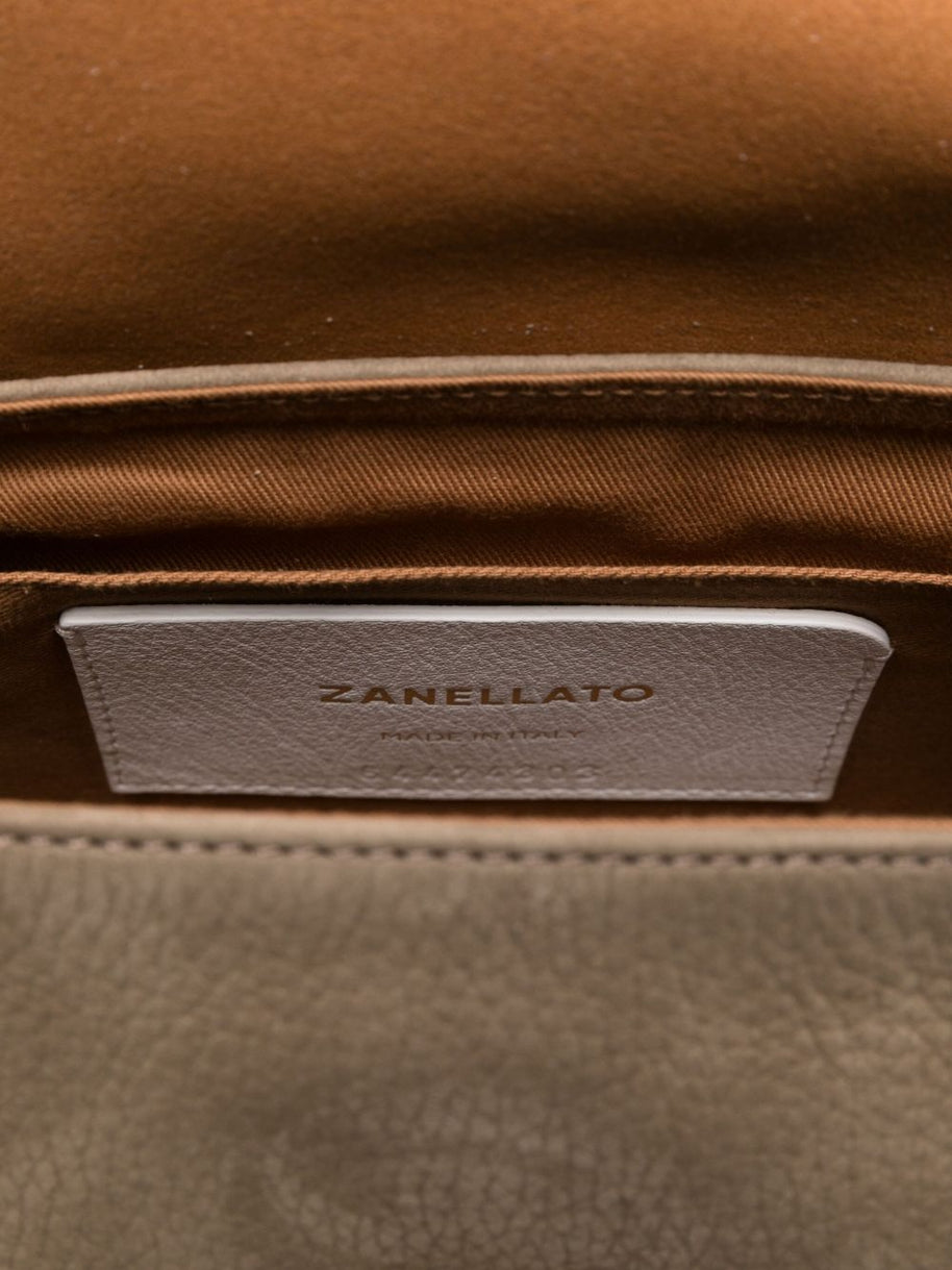 Zanellato Baby Postina Messenger Bag In Nubuck Leather Brown Brandy