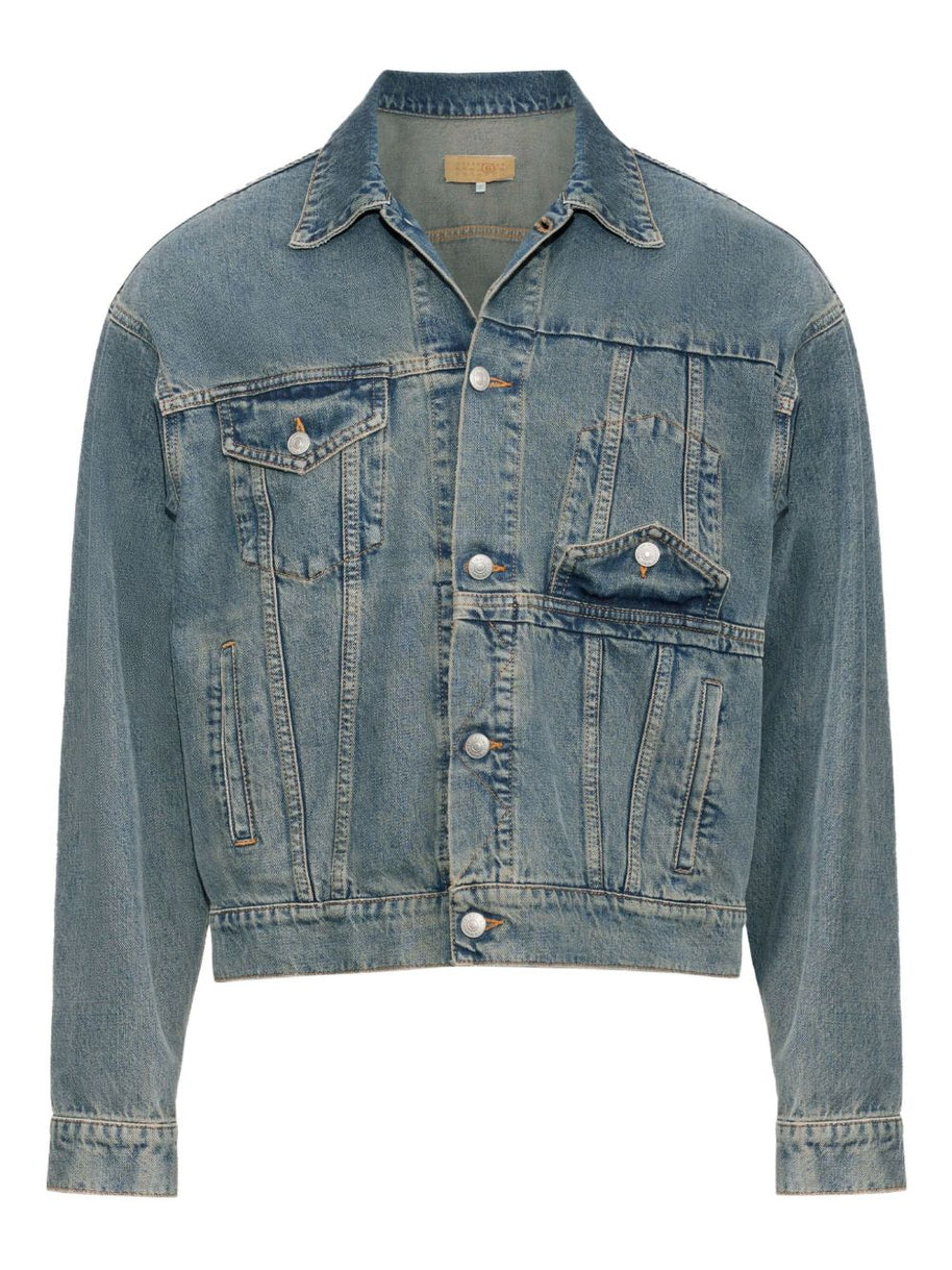 MM6 Maison Margiela Denim Cotton Jacket - Clear Blue