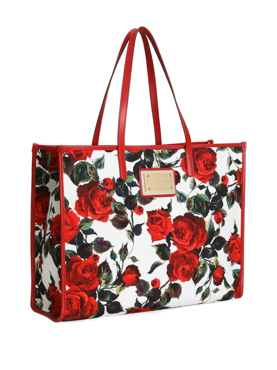 Dolce & Gabbana Large Canvas Tote Bag - Red