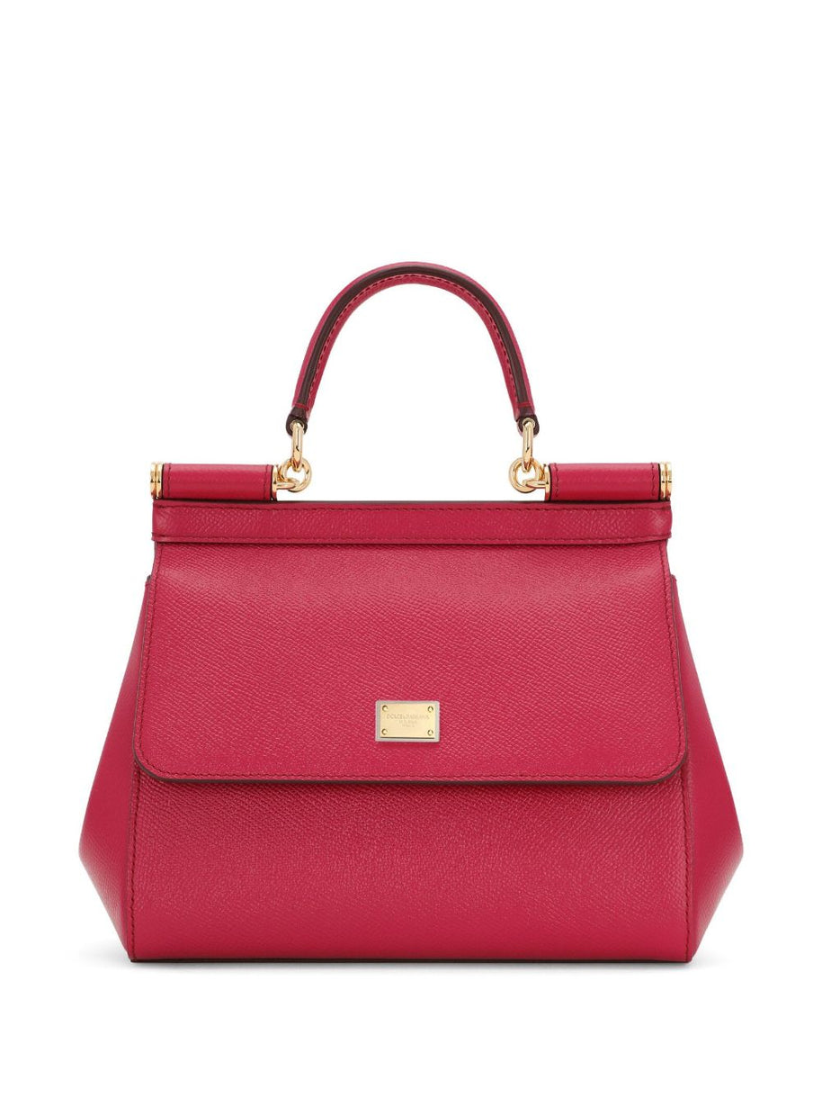 Dolce & Gabbana Sicily Medium Leather Handbag - Fuchsia
