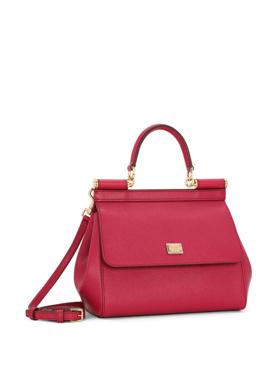 Dolce & Gabbana Sicily Medium Leather Handbag - Fuchsia