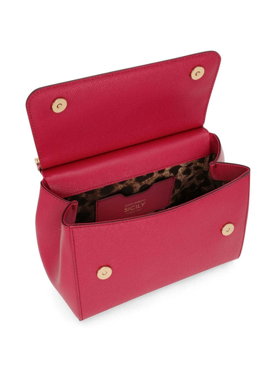 Dolce & Gabbana Sicily Medium Leather Handbag - Fuchsia