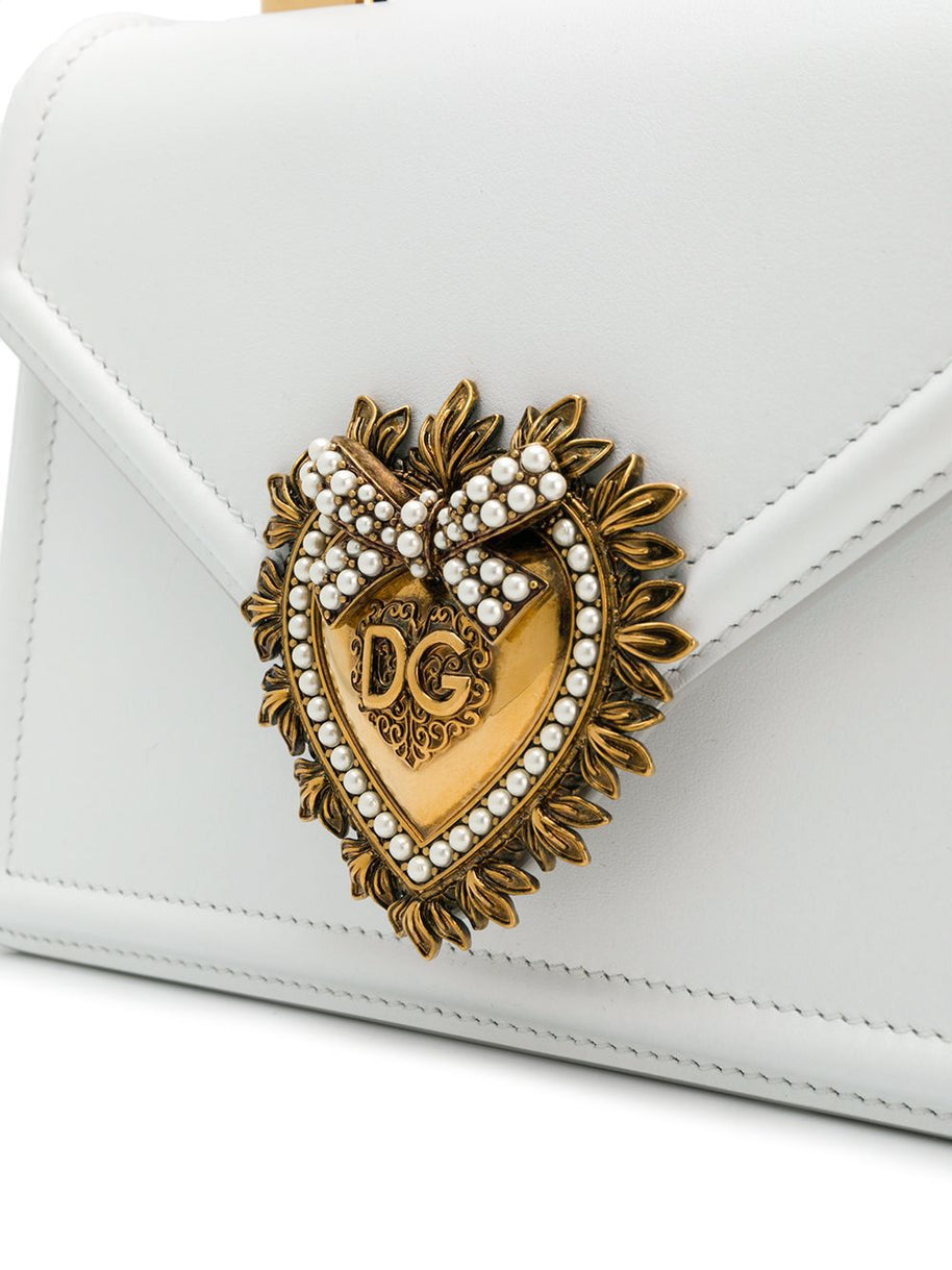 Dolce & Gabbana Devotion Small Leather Handbag - White