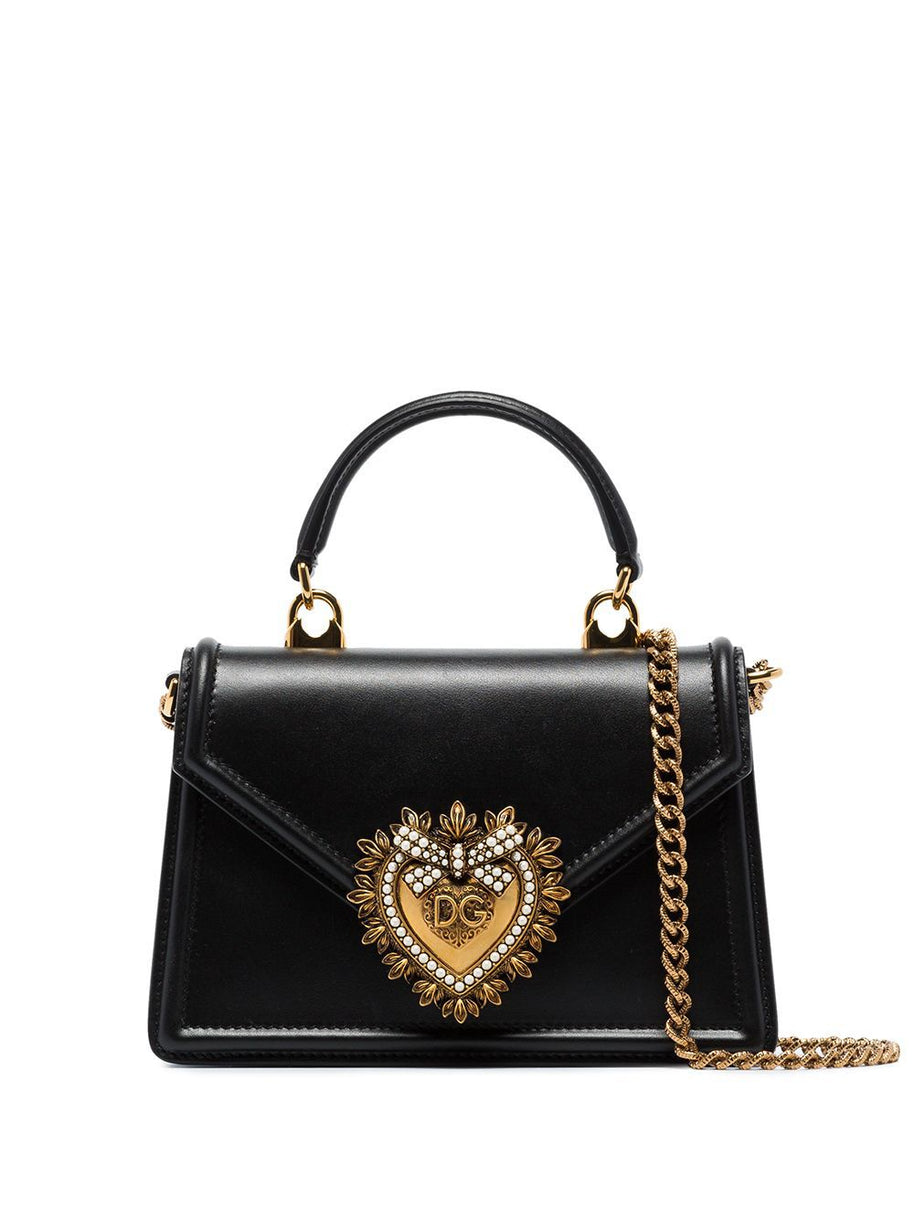 Dolce & Gabbana Devotion Small Leather Handbag - Black