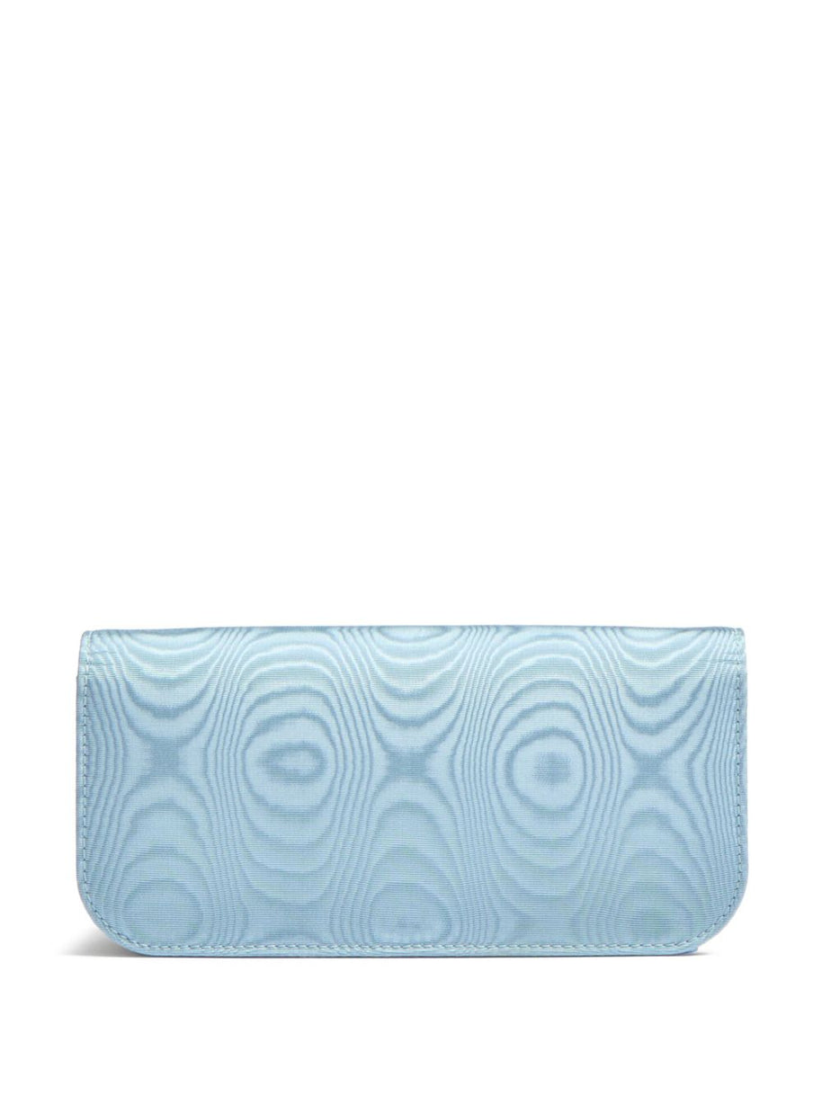 Valentino Garavani Clutch Locò In Tessuto Moirè - Clear Blue