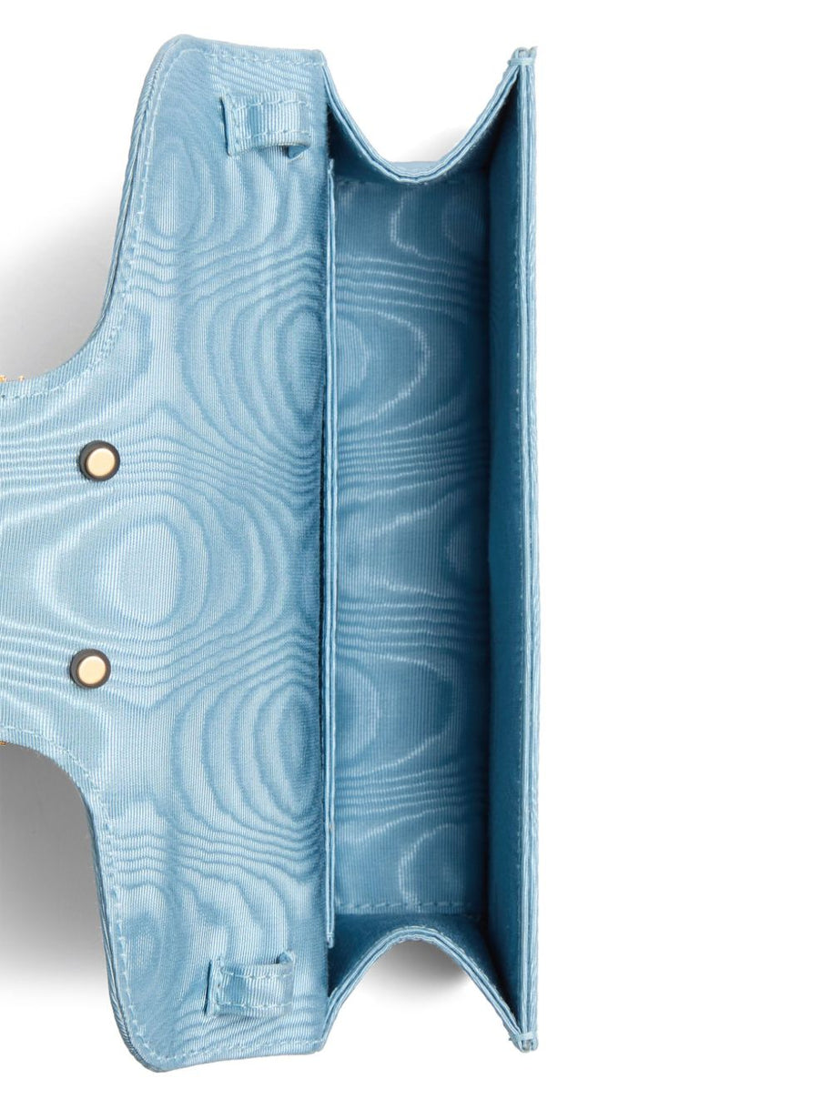 Valentino Garavani Clutch Locò In Tessuto Moirè - Clear Blue