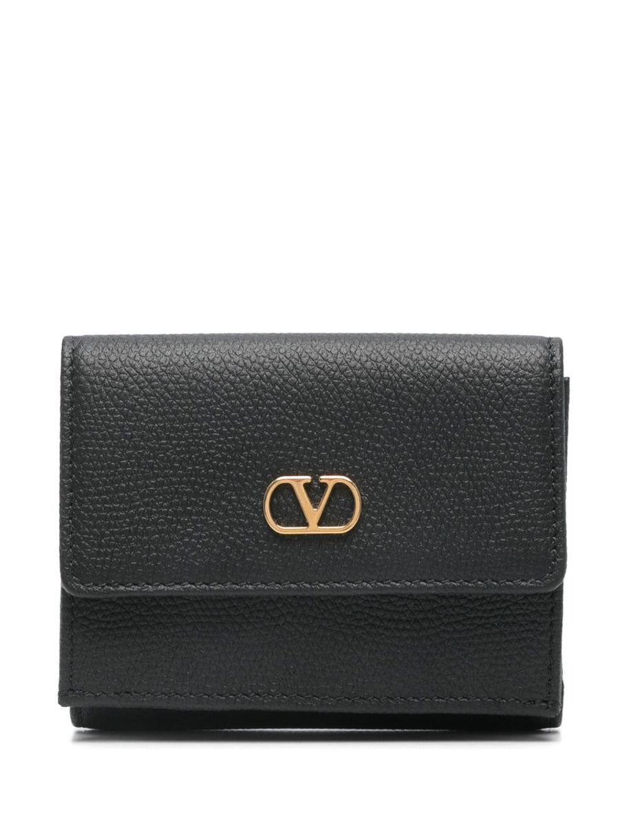 Valentino Garavani Vlogo Leather Wallet - Black