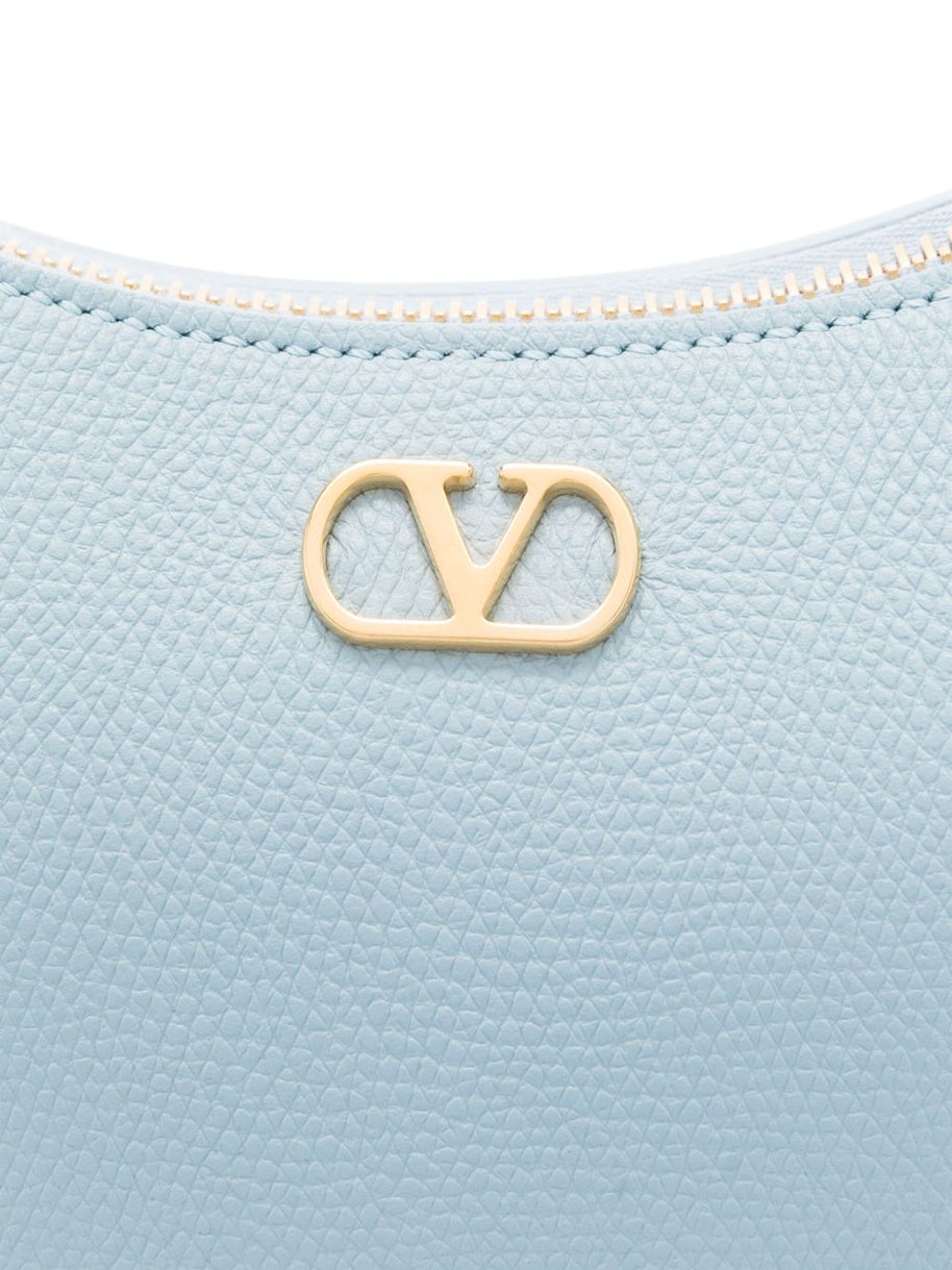 Valentino Garavani VLogo Signature Mini Leather Hobo Bag - Clear Blue