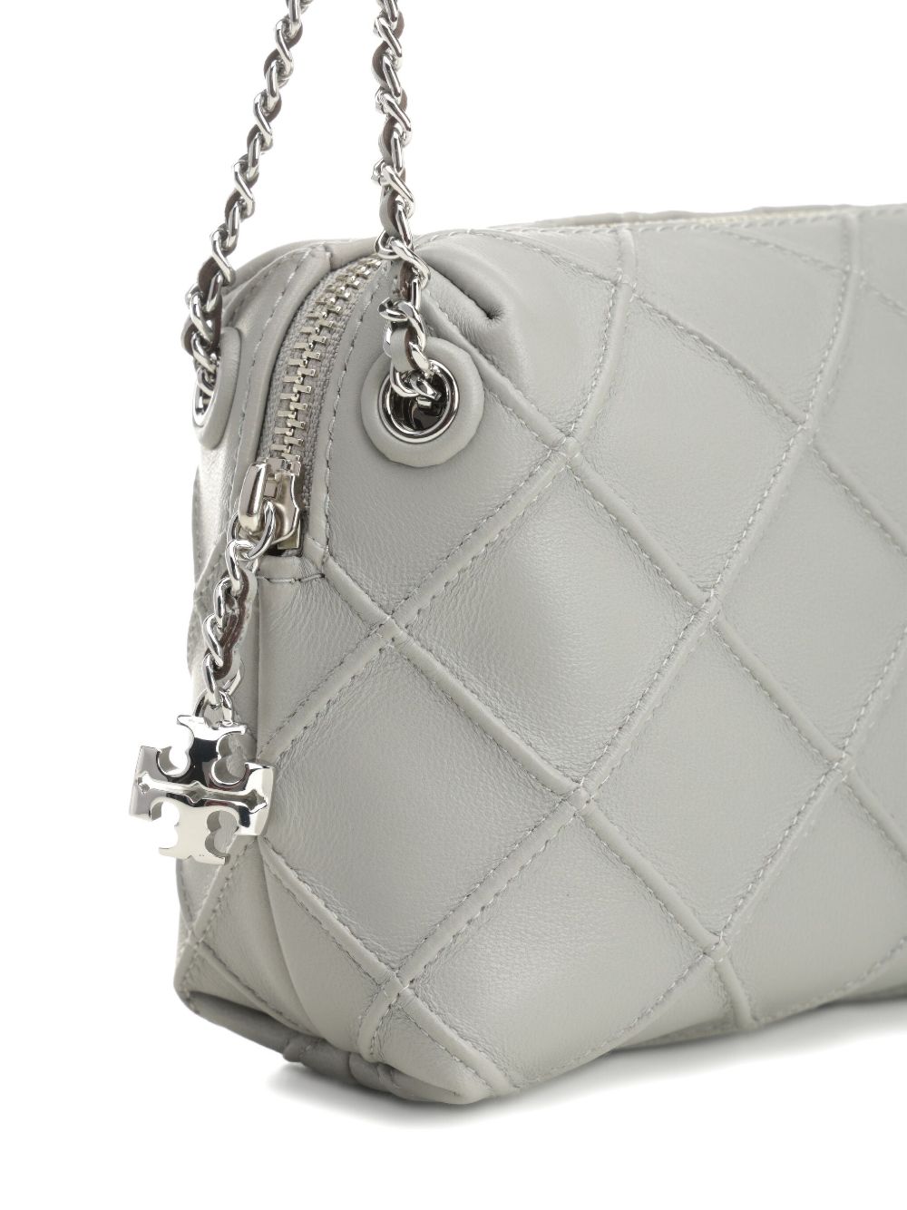 Tory Burch Fleming Leather Crossbody Bag - Grey