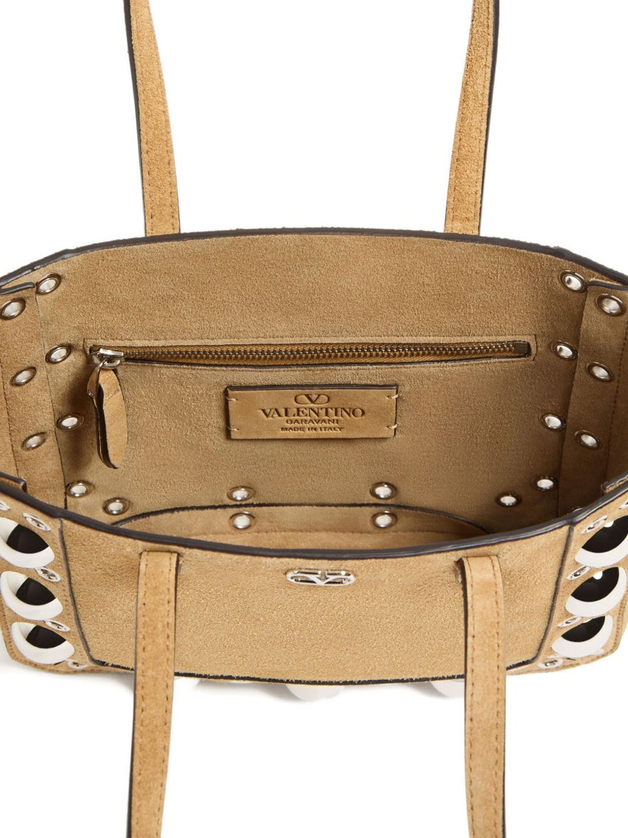 Valentino Garavani Nellcote Mini Suede Leather Tote Bag -Beige