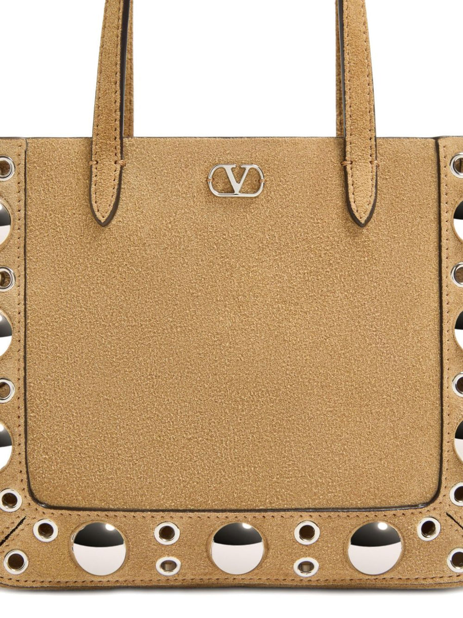 Valentino Garavani Nellcote Mini Suede Leather Tote Bag -Beige