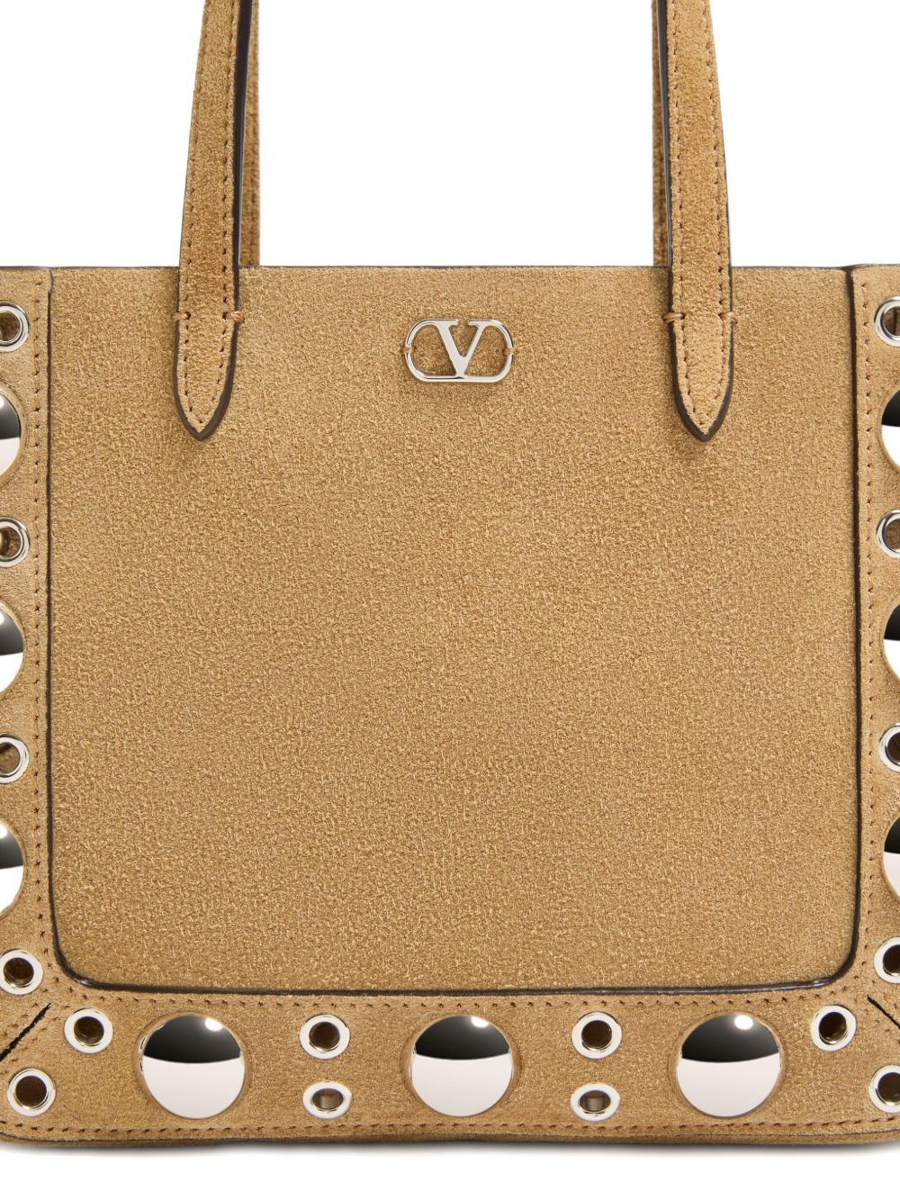 Valentino Garavani Nellcote Mini Suede Leather Tote Bag -Beige