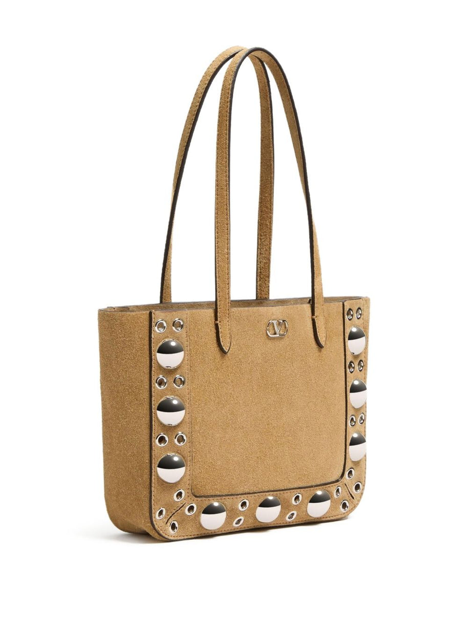 Valentino Garavani Nellcote Mini Suede Leather Tote Bag -Beige