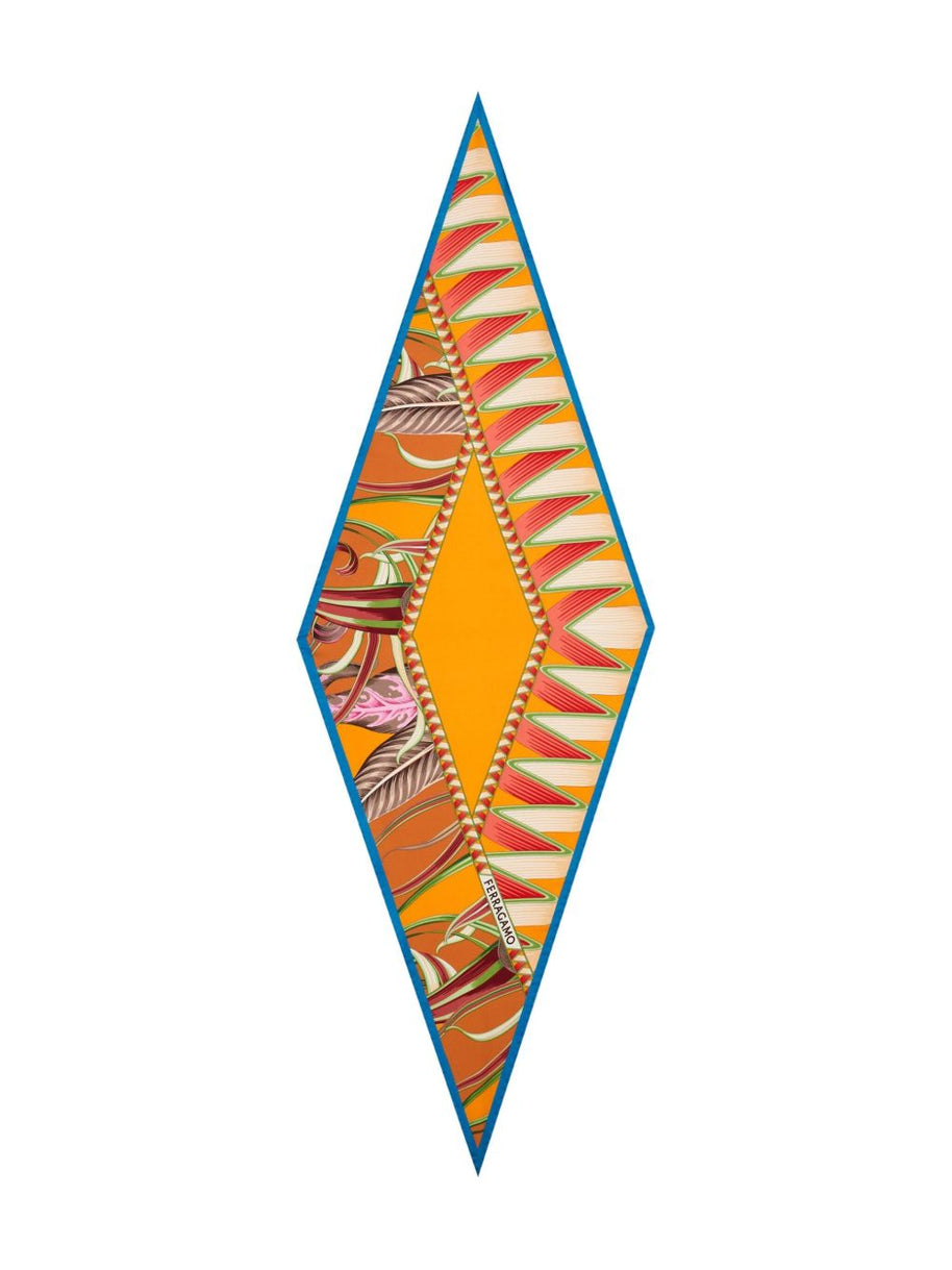 Ferragamo Printed Silk Scarf - Orange