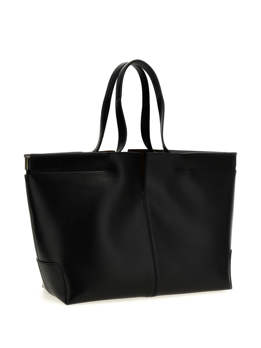 Tod's Di Bag Folio Leather Shopping Bag - Black