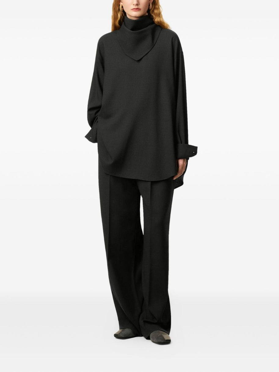 Ami Paris Bandana Wool Blouse - Grey