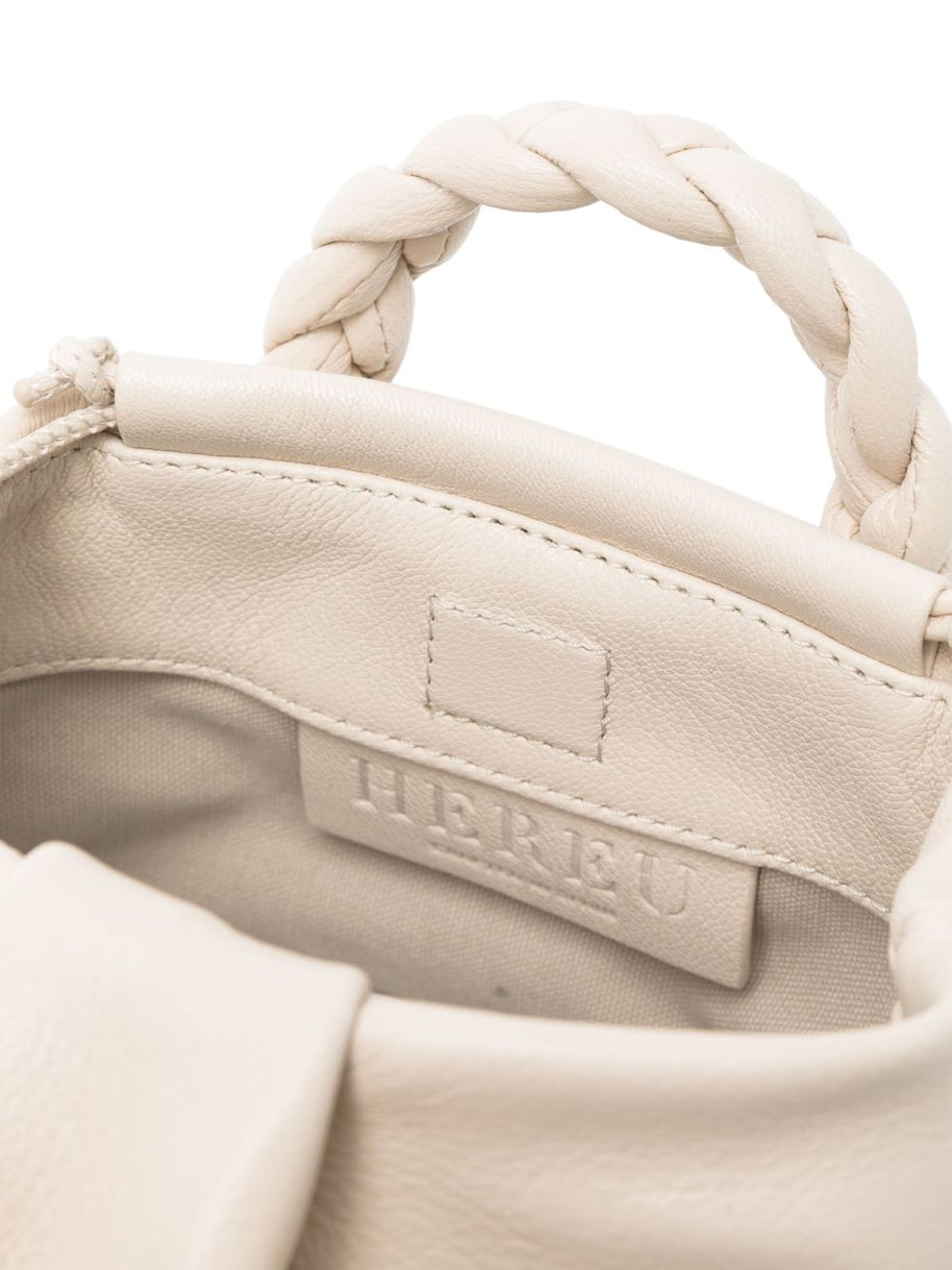 HEREU Bombon Small Leather Handbag - Beige