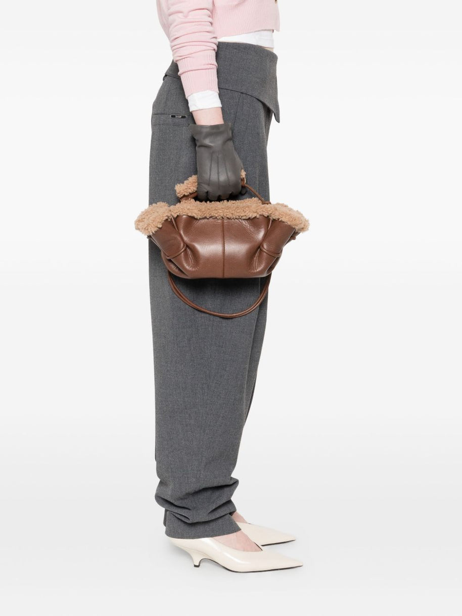 HEREU Arta Mini Leather Handbag - Brown