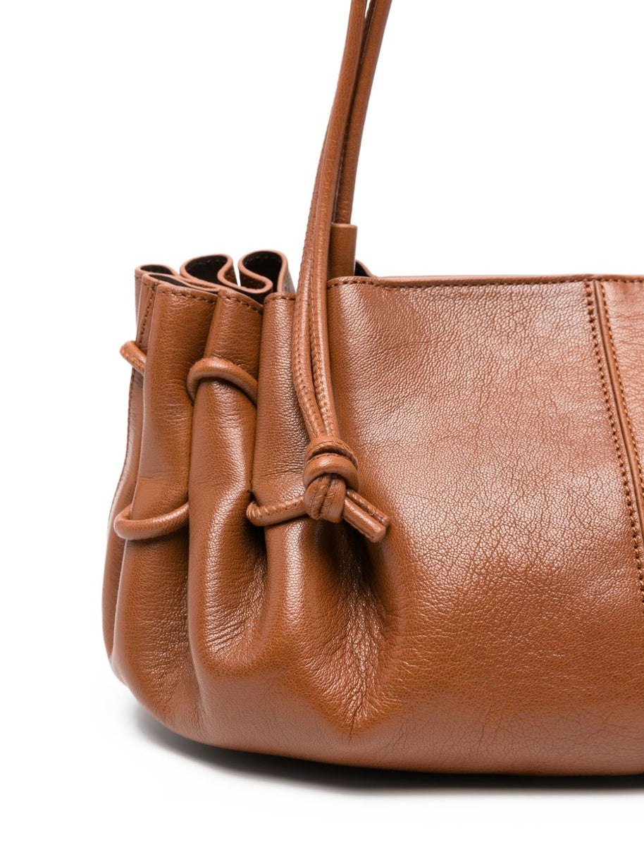 HEREU Arta Medium Leather Shoulder Bag - Leather Brown