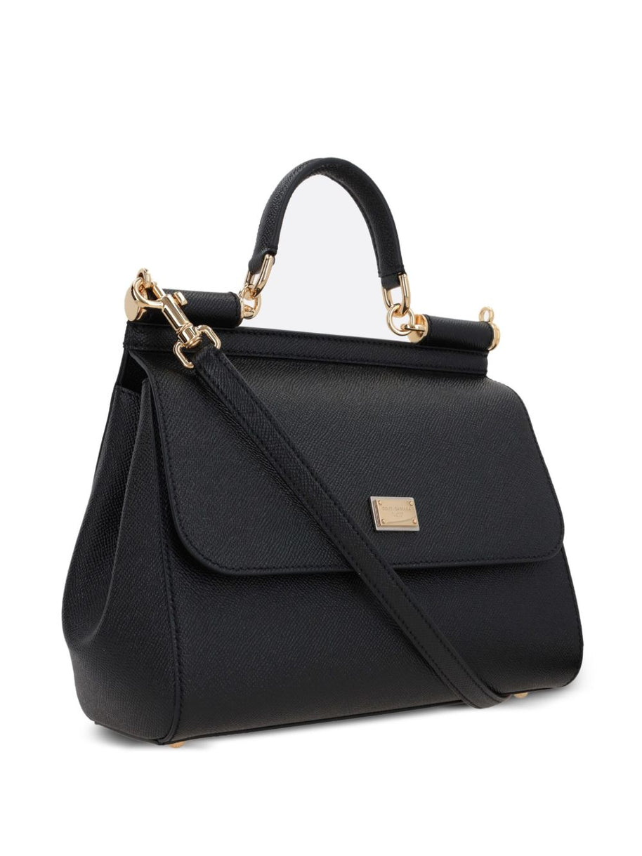 Dolce & Gabbana Sicily Large Leather Handbag - Black