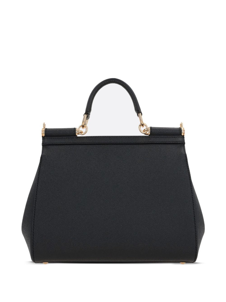 Dolce & Gabbana Sicily Large Leather Handbag - Black