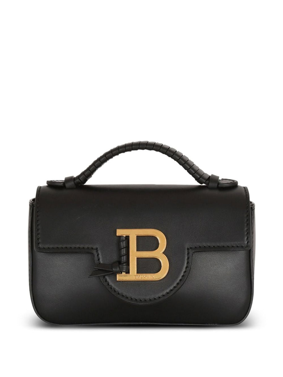 Balmain B-Buzz 17 Mini Leather Shoulder Bag - Black