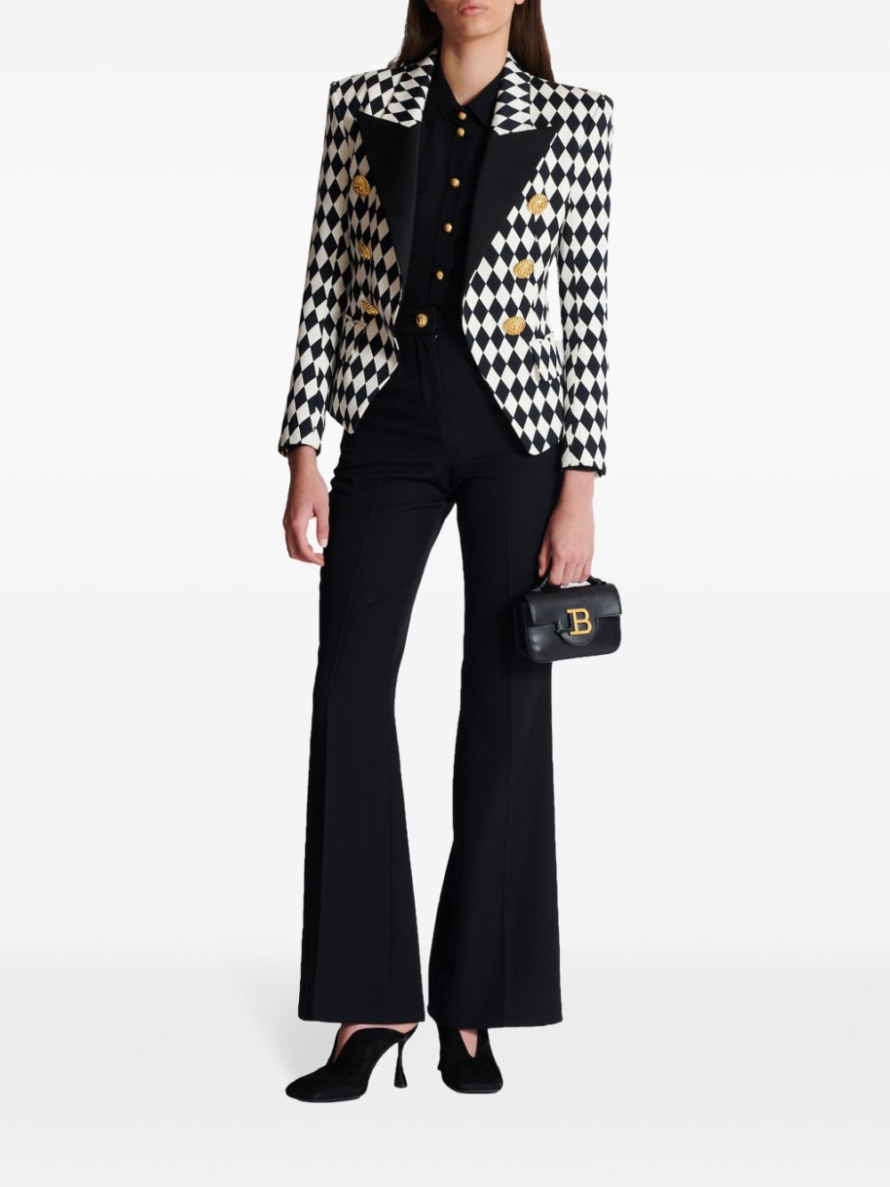 Balmain B-Buzz 17 Mini Leather Shoulder Bag - Black