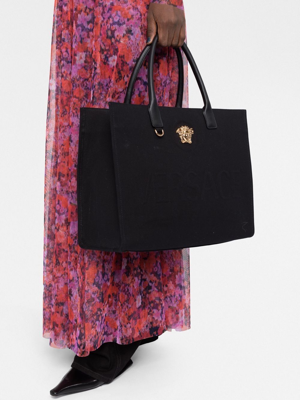 Versace La Medusa Large Tote Bag - Black