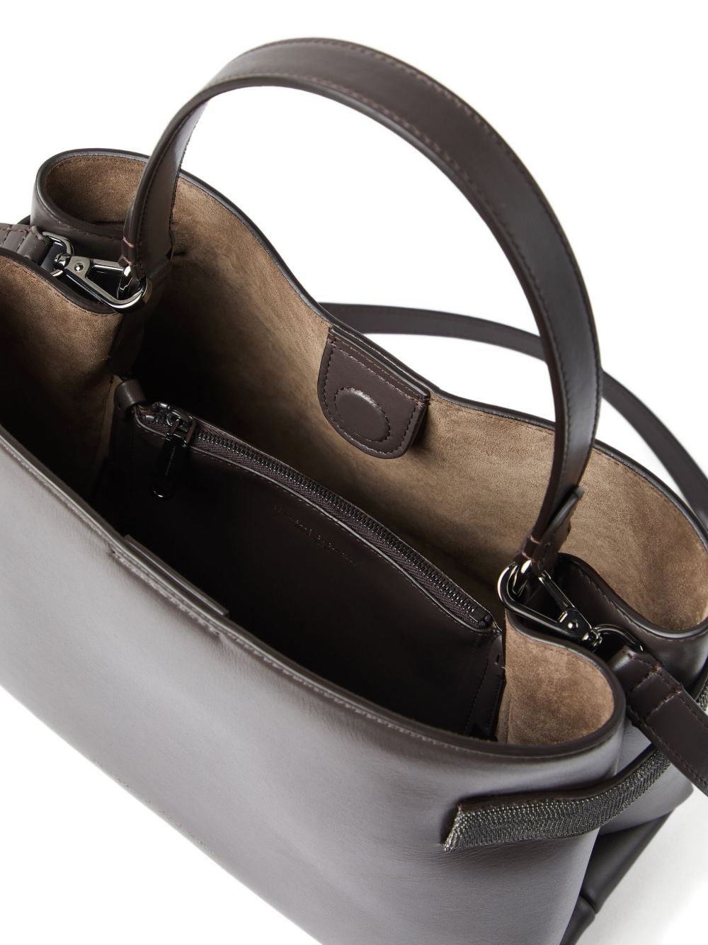 Brunello Cucinelli Essence Leather Handbag - Brown