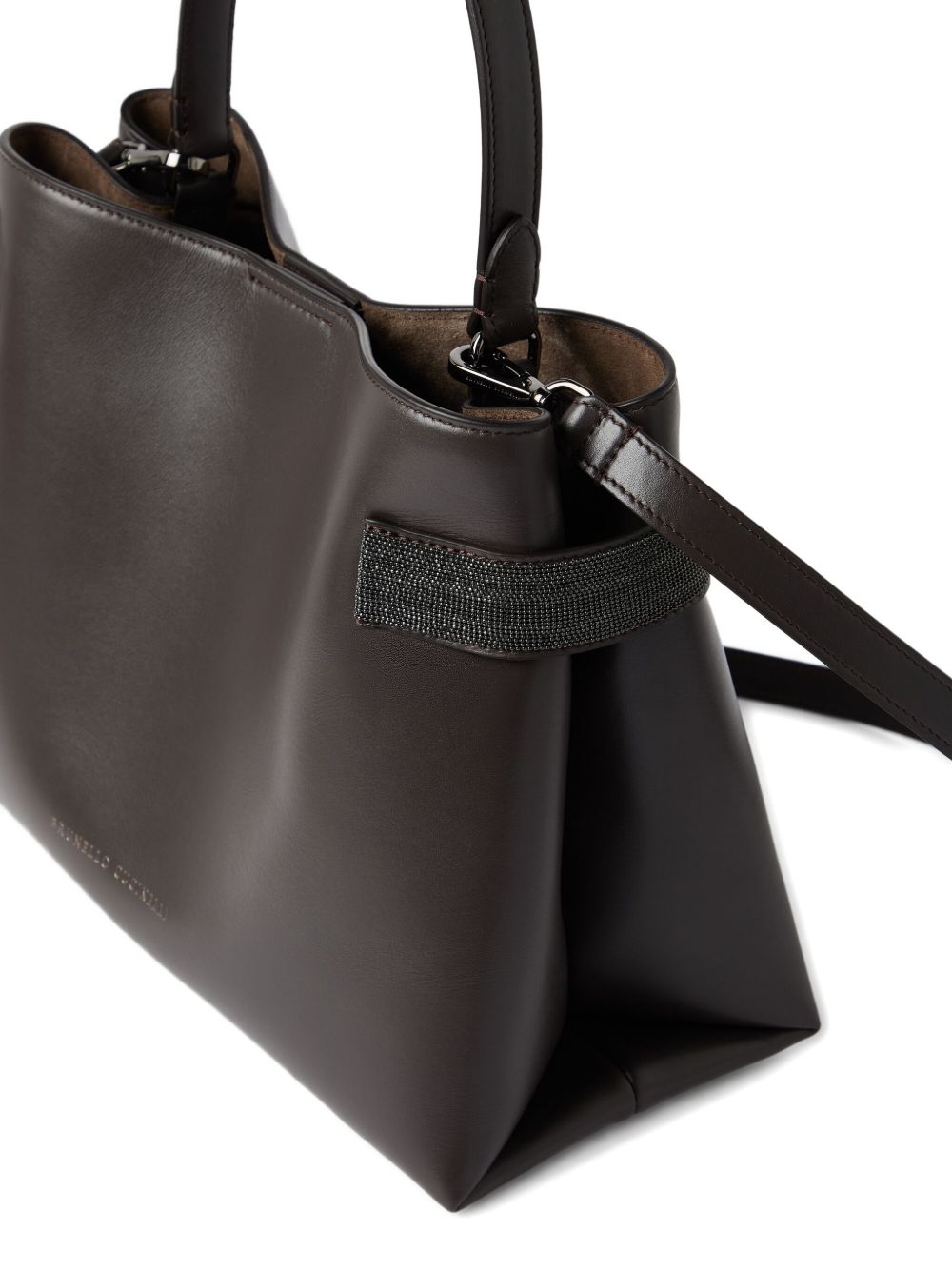 Brunello Cucinelli Essence Leather Handbag - Brown