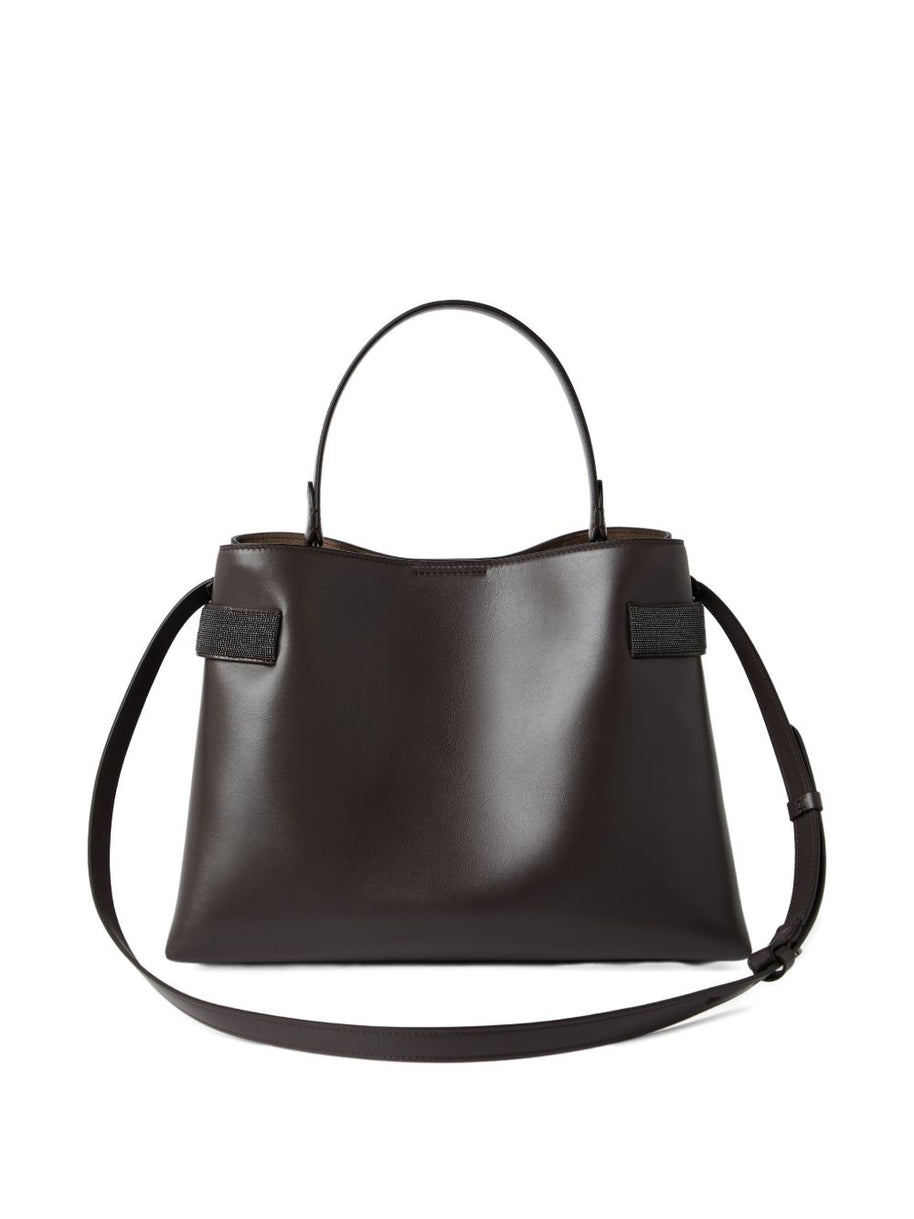 Brunello Cucinelli Essence Leather Handbag - Brown