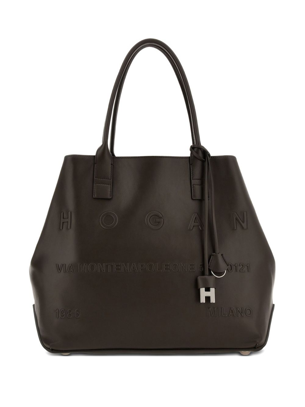 HOGAN PRE Script Medium Leather Tote Bag