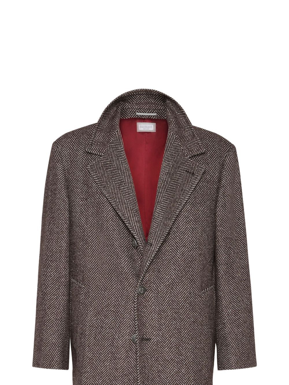Brunello Cucinelli Cashmere And Silk Single Breasted Coat - Brown