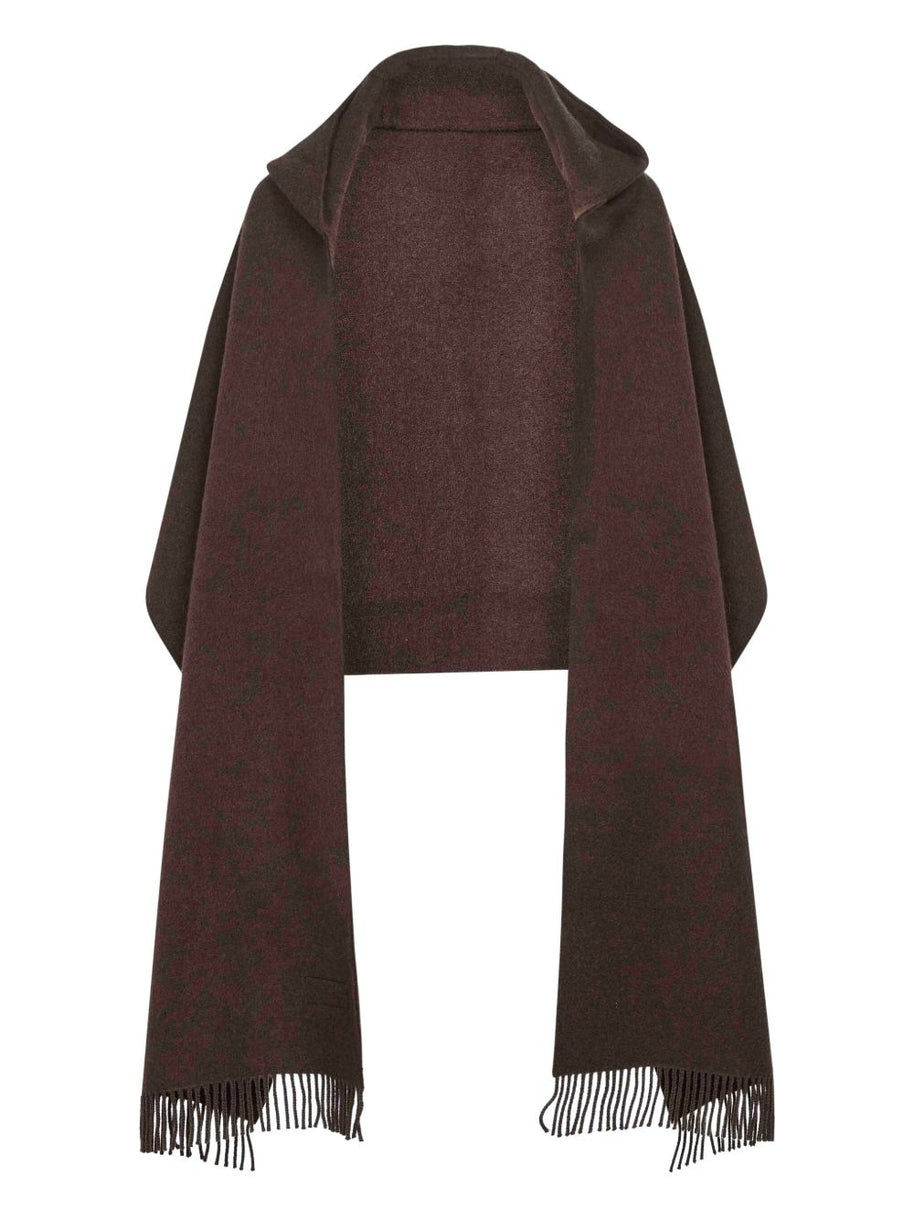 Brunello Cucinelli Wool And Cashmere Hooded Scarf - Brown