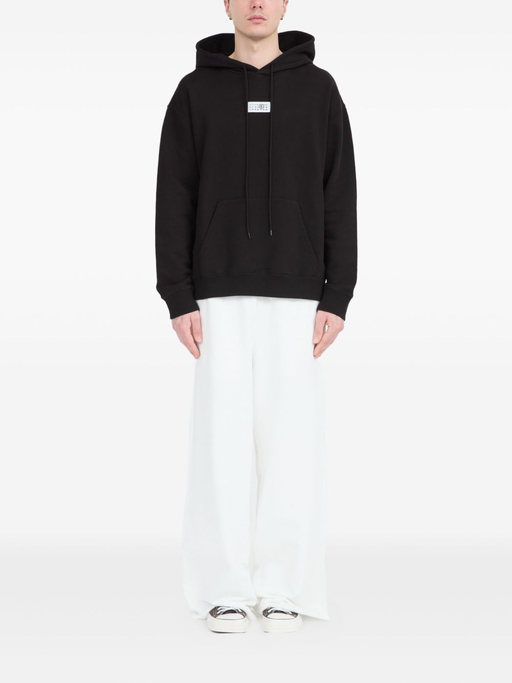 MM6 Maison Margiela Logo Cotton Hoodie - Black