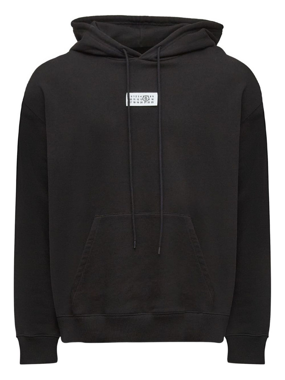MM6 Maison Margiela Logo Cotton Hoodie - Black