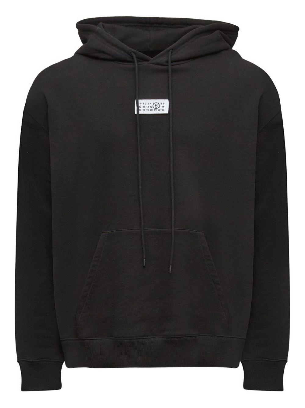 MM6 Maison Margiela Logo Cotton Hoodie - Black