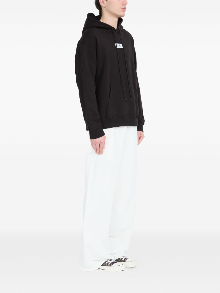 MM6 Maison Margiela Logo Cotton Hoodie - Black