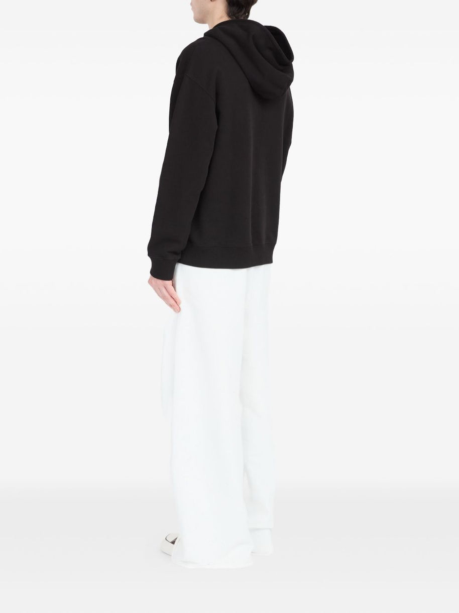 MM6 Maison Margiela Logo Cotton Hoodie - Black