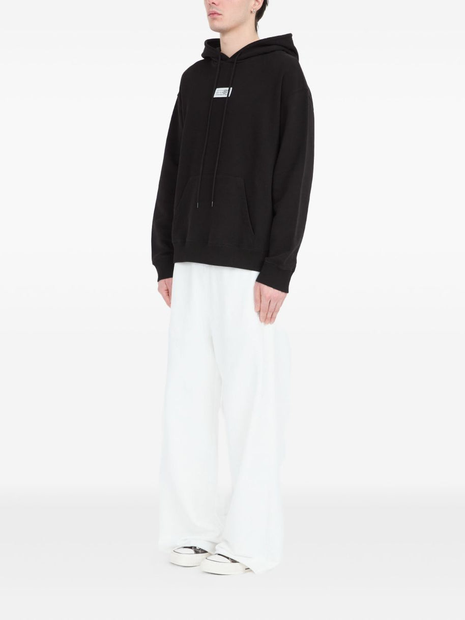 MM6 Maison Margiela Logo Cotton Hoodie - Black
