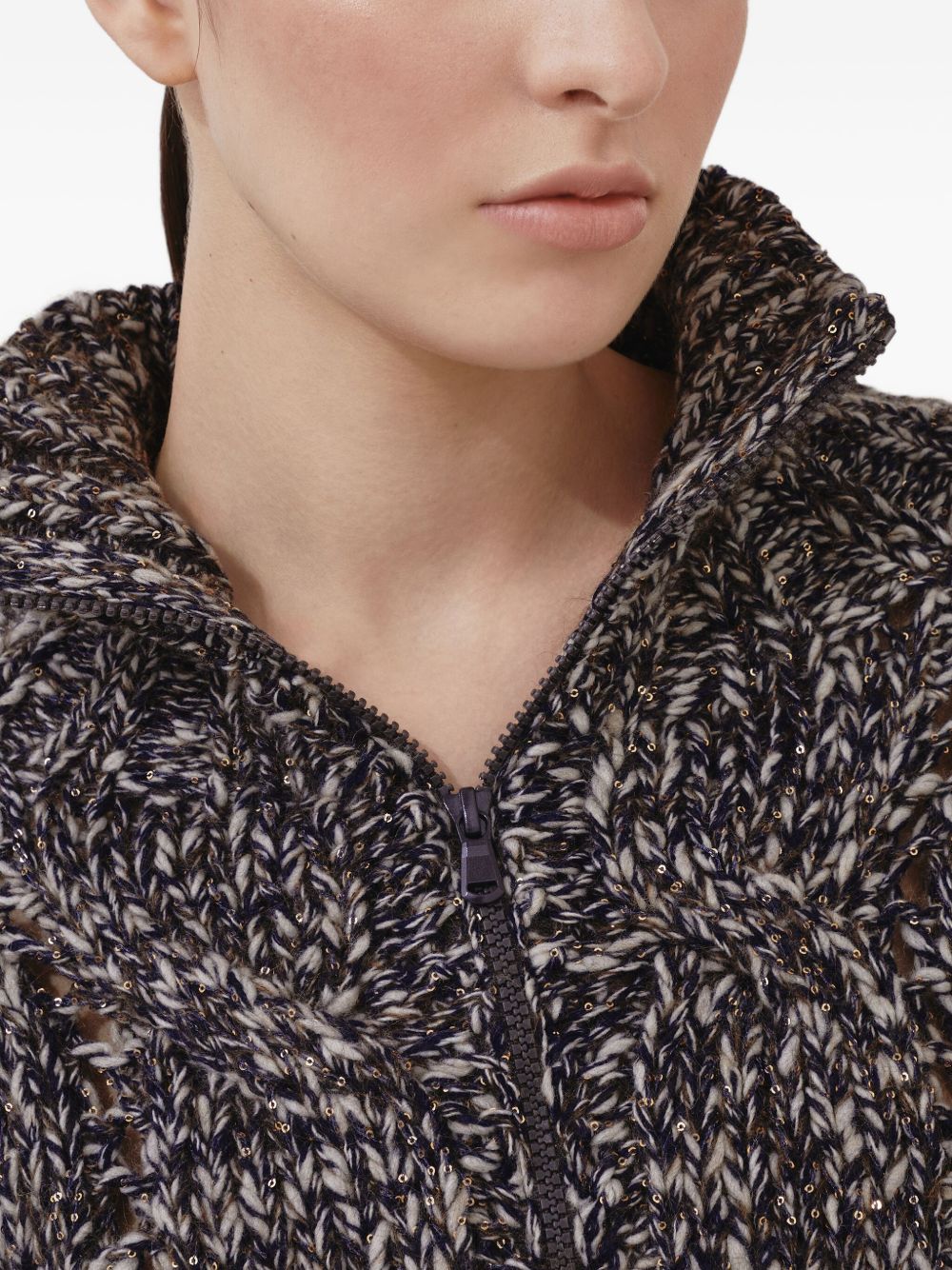 Brunello Cucinelli Wool Zipped Cardigan - Blue