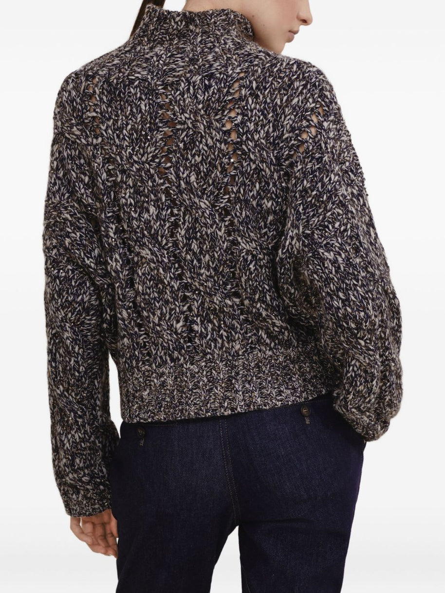 Brunello Cucinelli Wool Zipped Cardigan - Blue