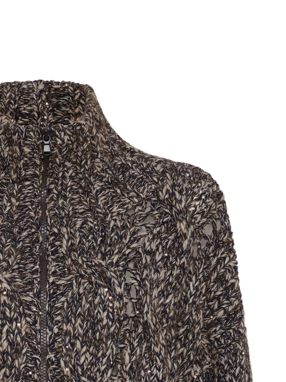 Brunello Cucinelli Wool Zipped Cardigan - Blue
