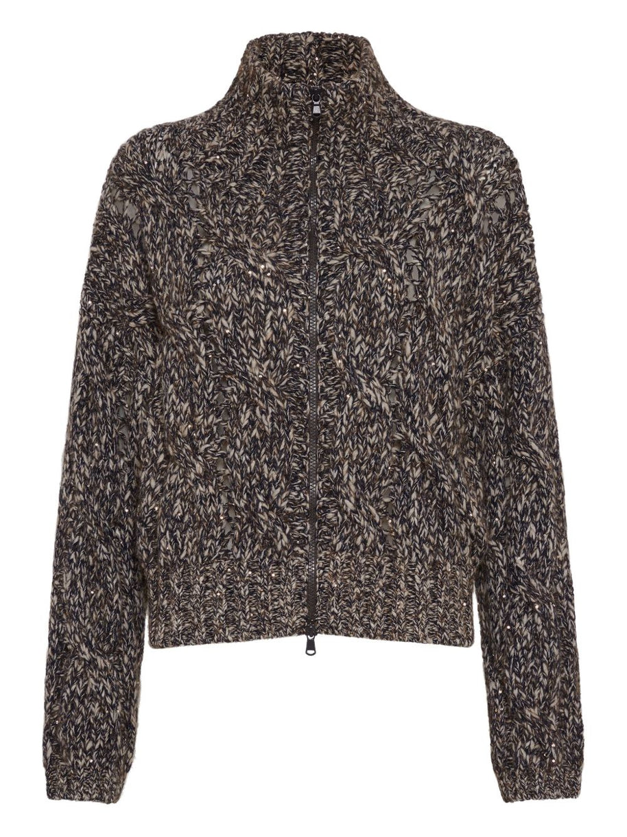 Brunello Cucinelli Wool Zipped Cardigan - Blue