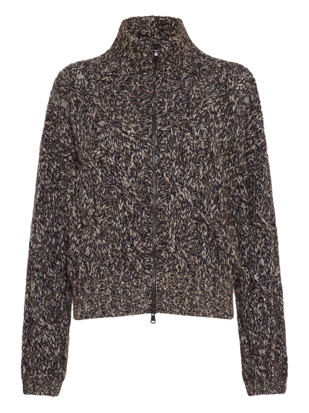 Brunello Cucinelli Wool Zipped Cardigan - Blue
