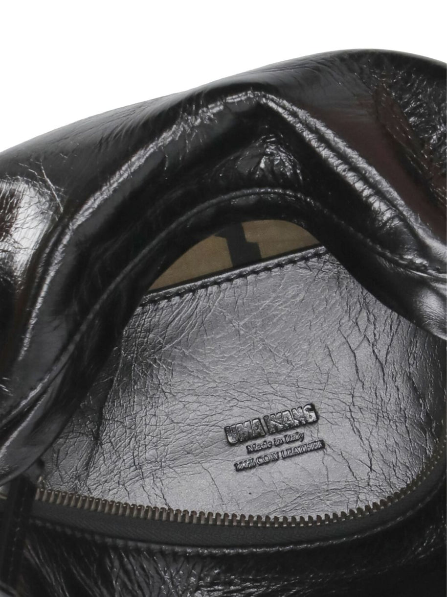 Uma Wang Small Wide Strap Leather Shoulder Bag - Black