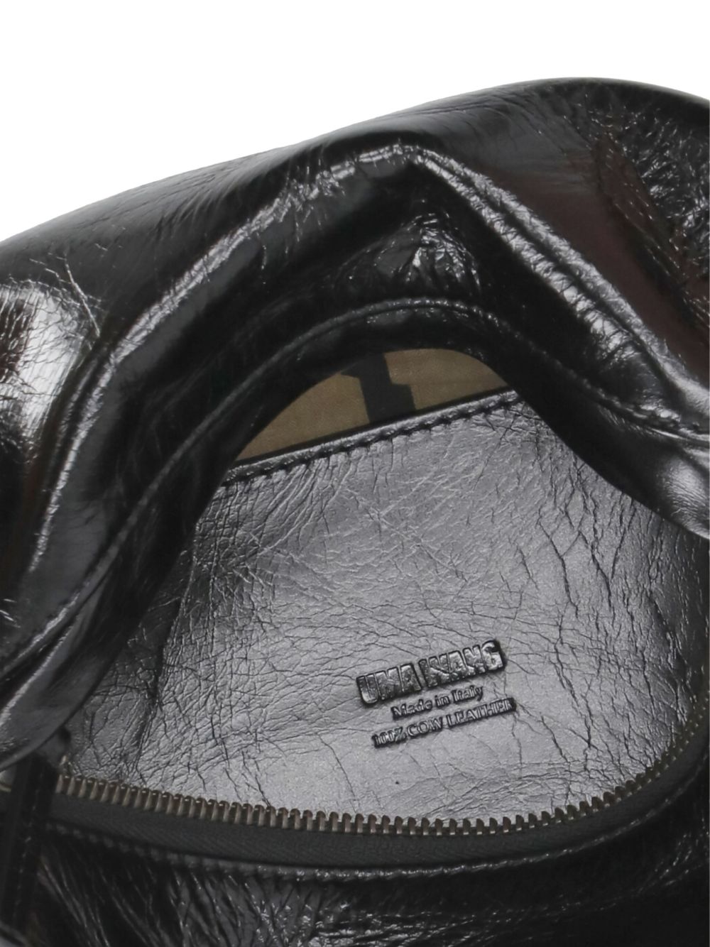 Uma Wang Small Wide Strap Leather Shoulder Bag - Black