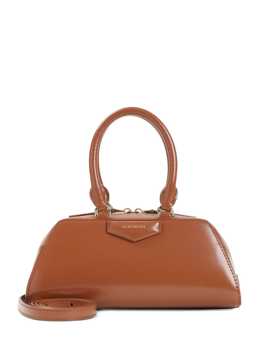 Givenchy Antigona East West Mini Leather Handbag - Camel